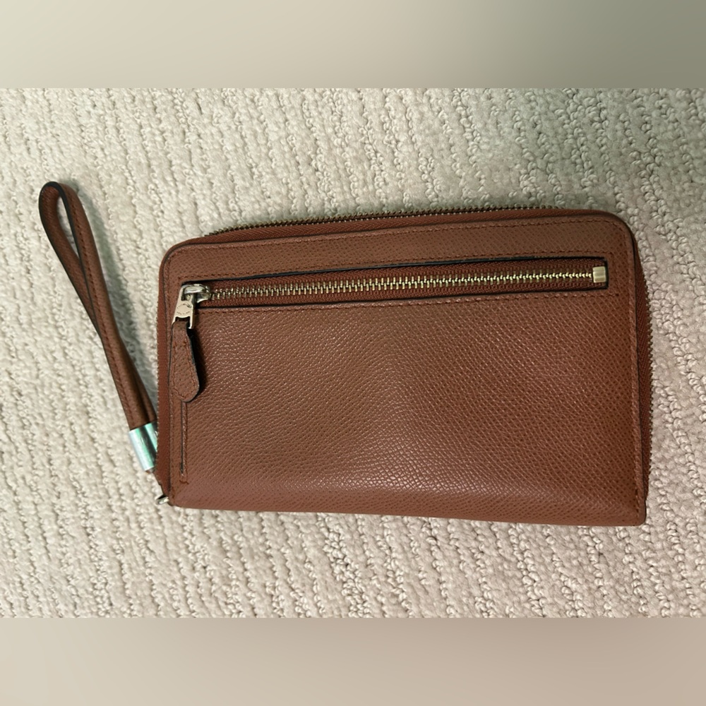 Coach Rich Brown Leather Wristlet - Picture 4 of 4